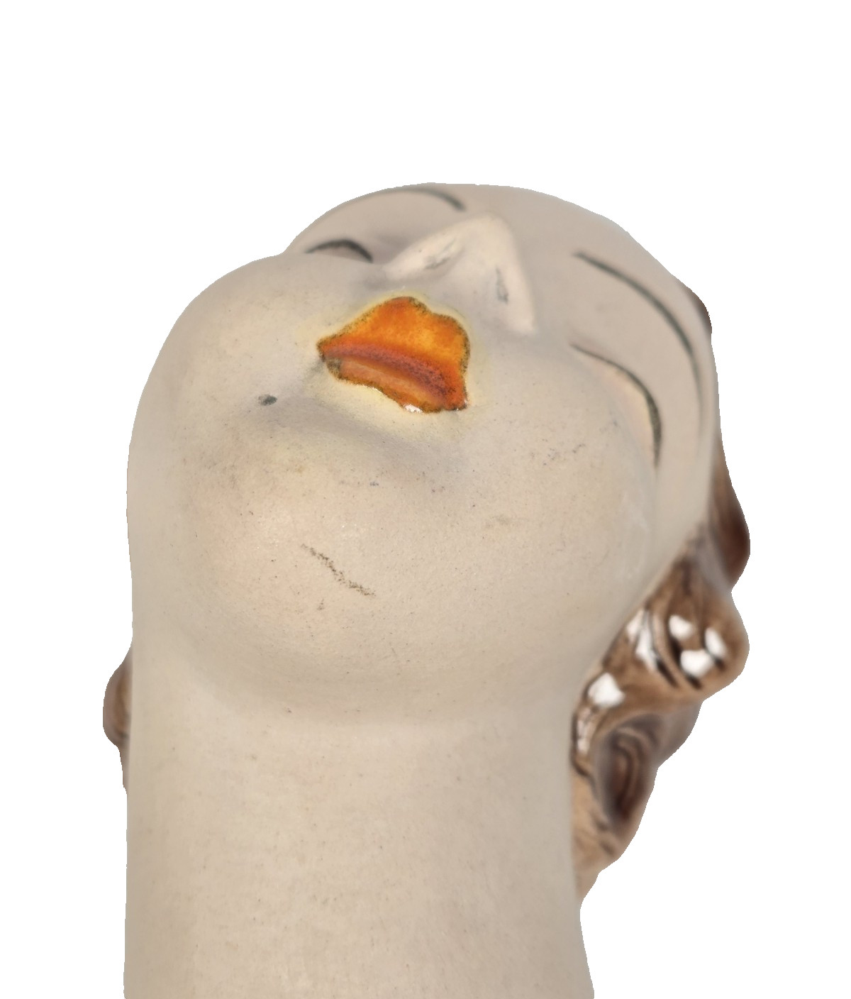 Goldscheider style Free Standing 6″ Bust Aqua blue Orange lipstick