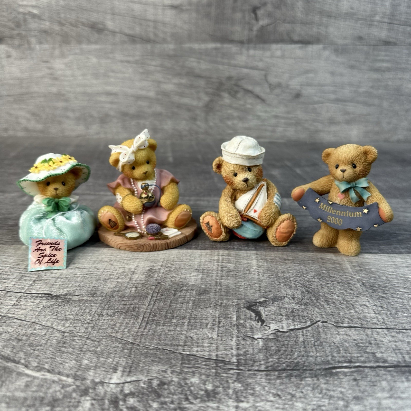 Vintage Enesco Cherished Teddies Figurine Lot of 4 Bear Collectibles 1990s–2000s