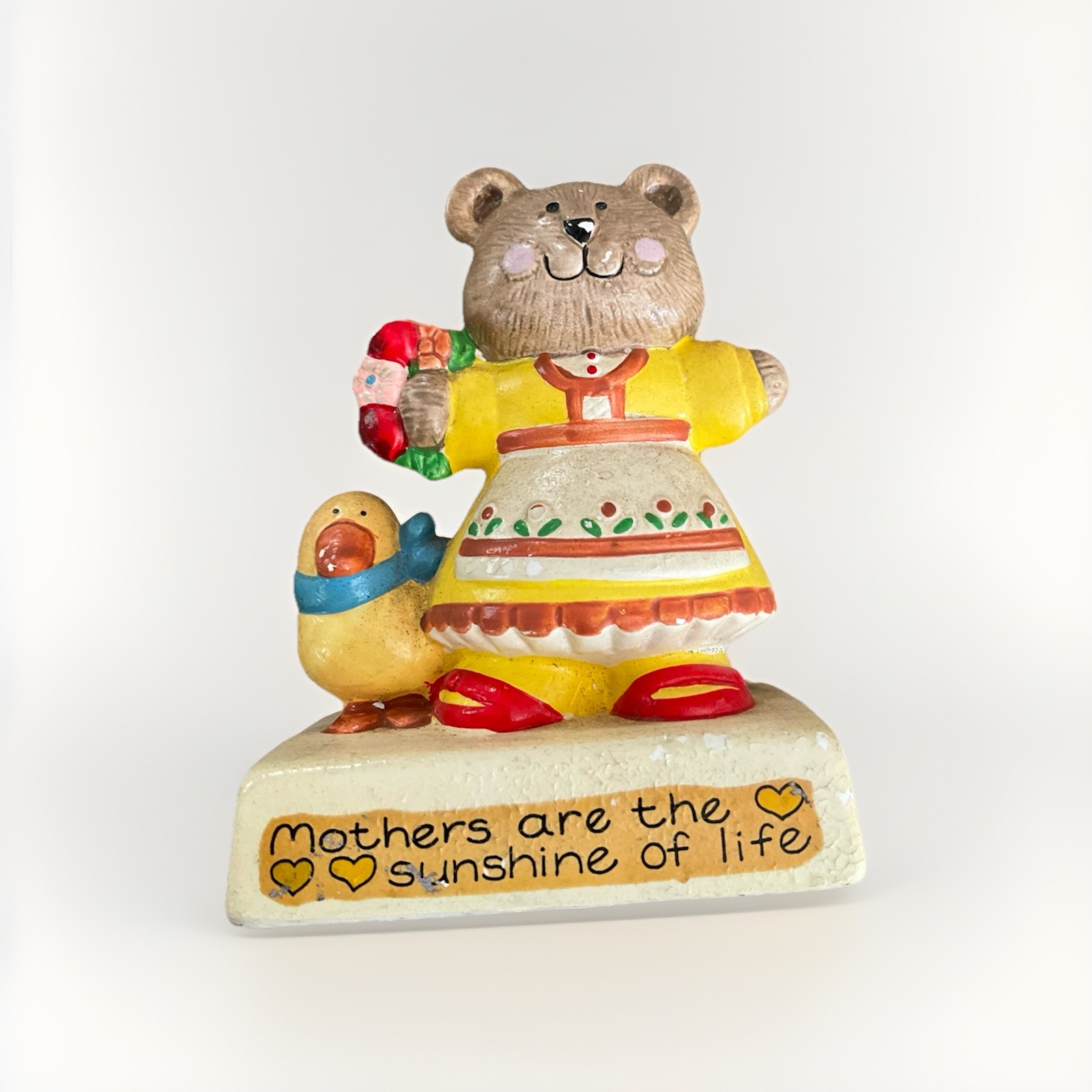 Vintage Enesco Susan Marie McChesney Mother Bear Figurine Mothers Are Sunshine
