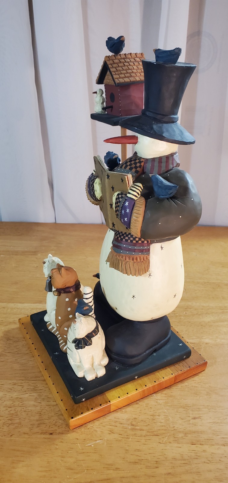 Williraye Studio “Snowman Serenade” Bird House Cats 13.75″ LIMITED EDITION & COA