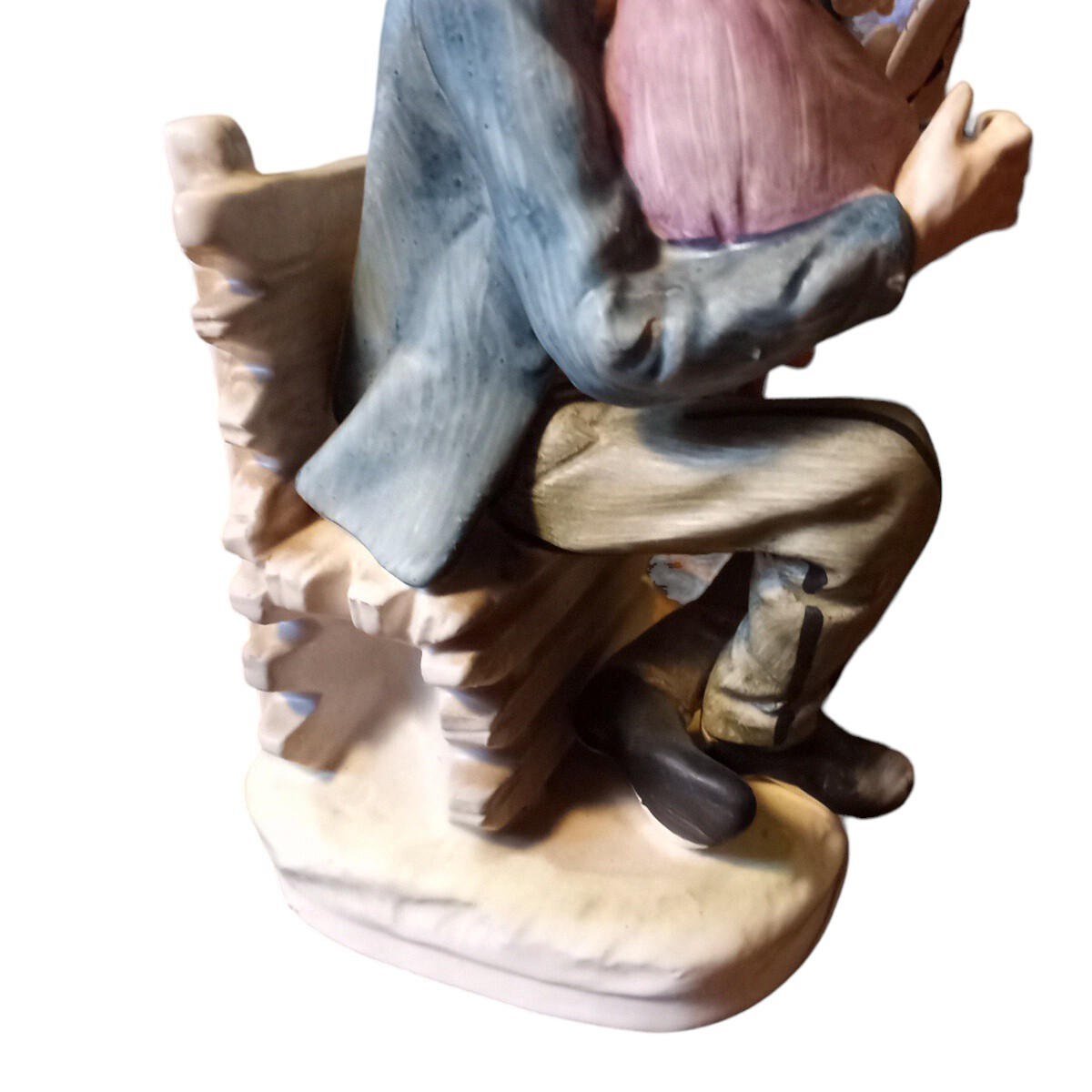 Ardco Fine Quality Ceramic Grandpa Reading to Girl Figurine 7.75”t Made in Japan