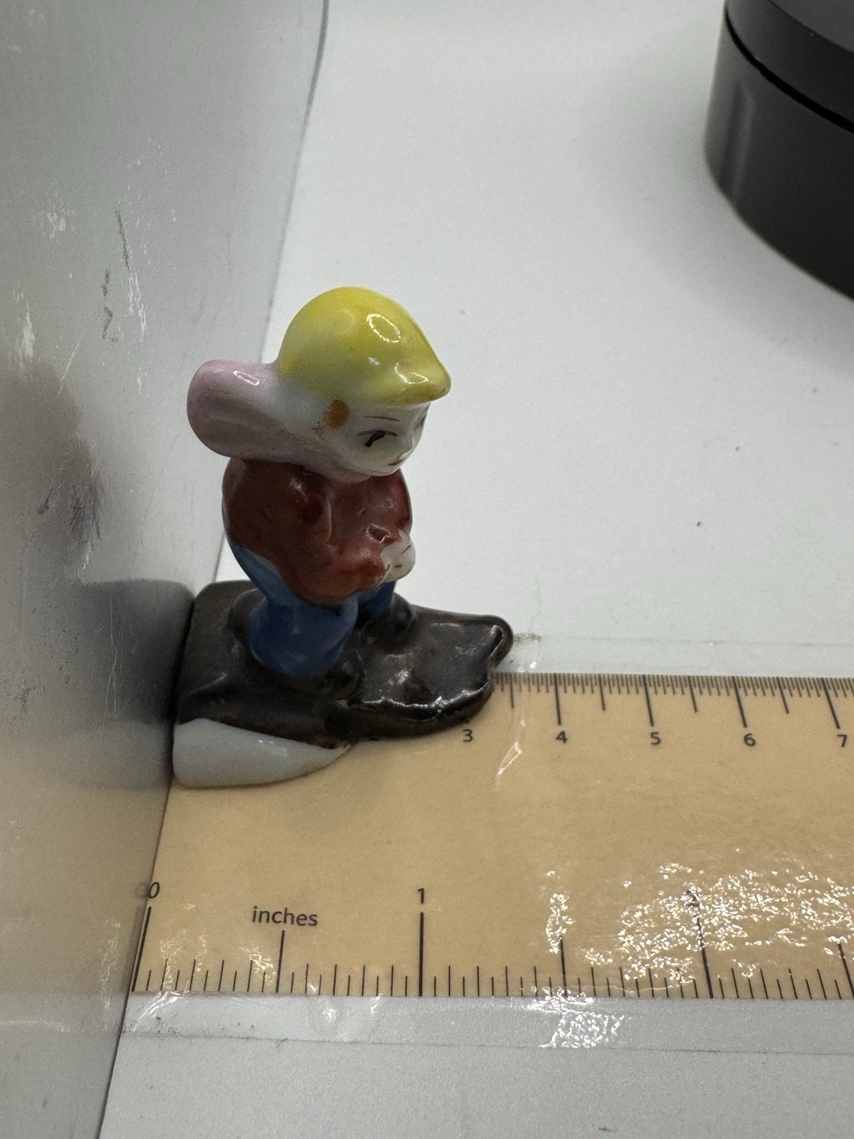 Vintage Made In Occupied Japan Little Boy With Yellow Hat Figure 2”