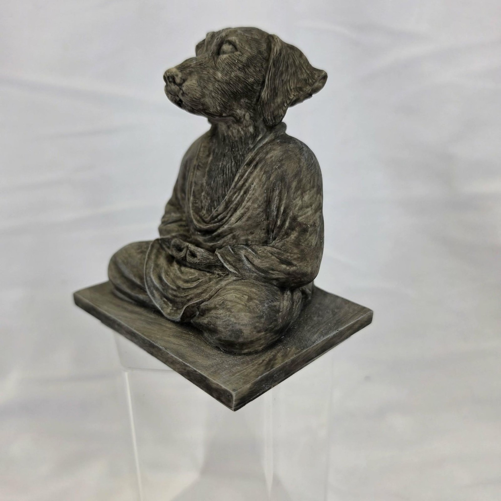 Zen Meditating Dog Monk Statue