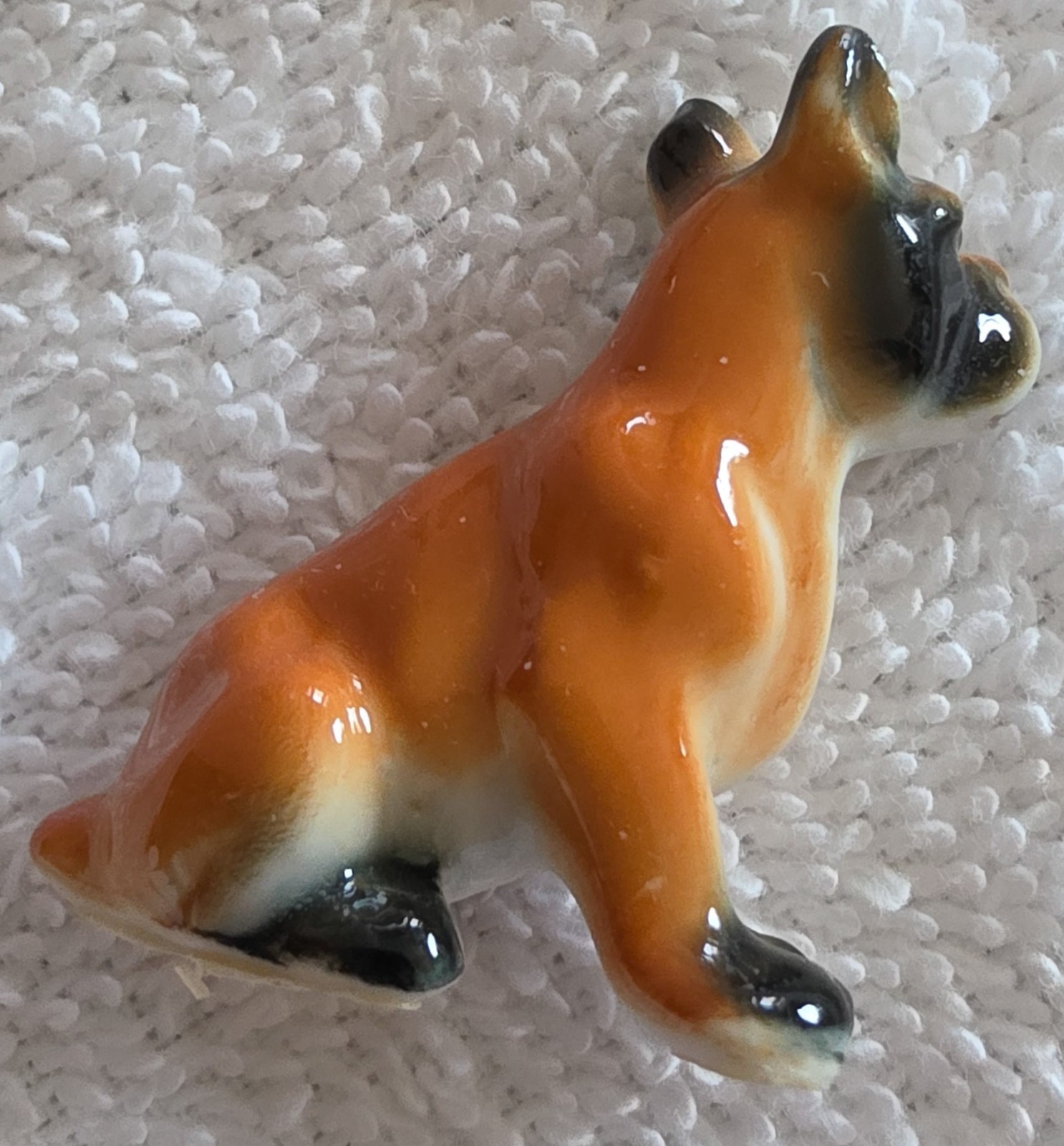 Bone China Miniature Animal Family of Boxer Dogs Set of 6 Japan