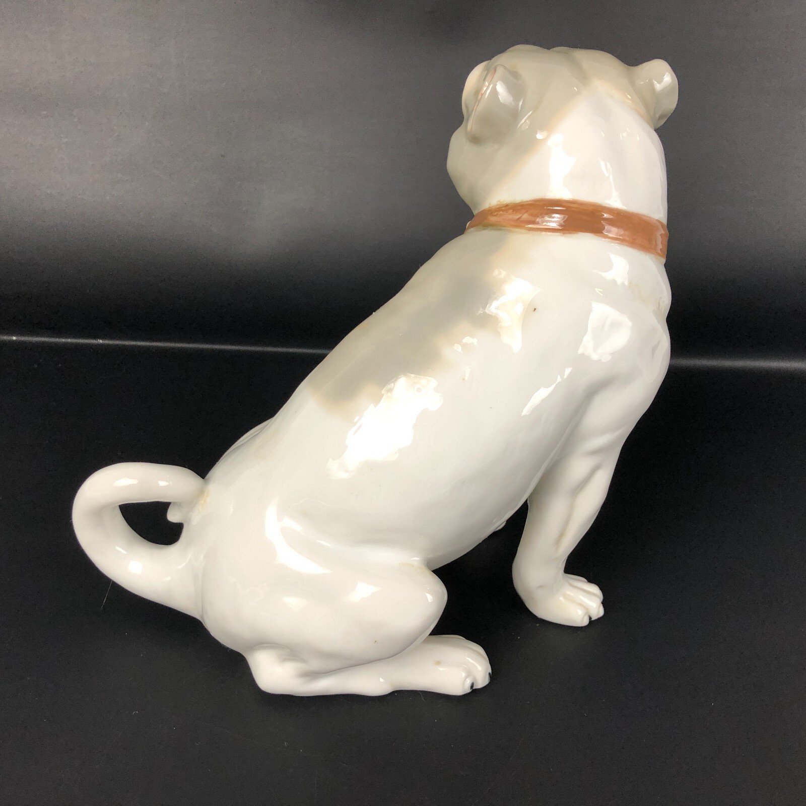 Beautiful Pug Dog Statue Figure Porcelain Hand Painted JAPAN Seymore Mann Museo