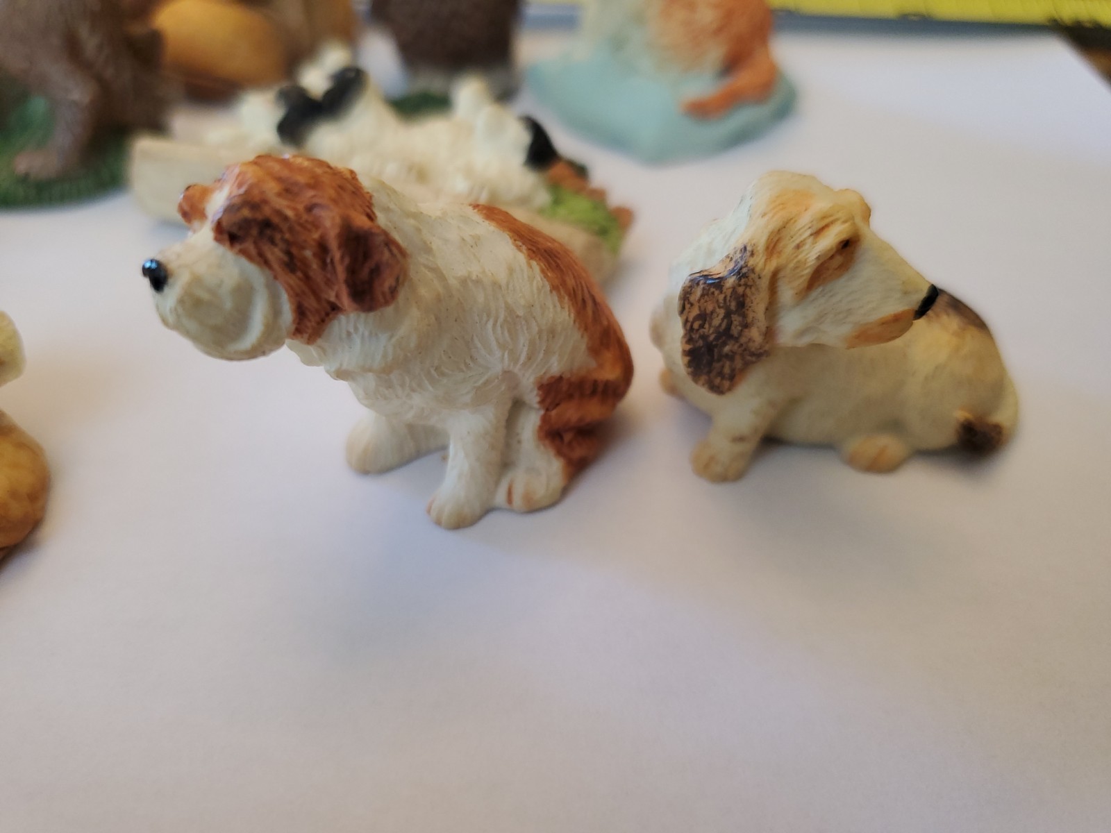 Vintage 1990s Resin Animal Figurine Lot Of 13 Kittens Deer Dog Owl Puppies Pig
