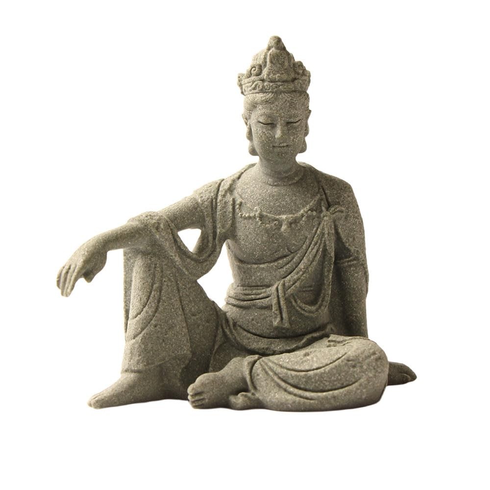 1PC Collectible Religious Figurine, Stone Resin Buddha/Quan Yin/Goddess Resti…