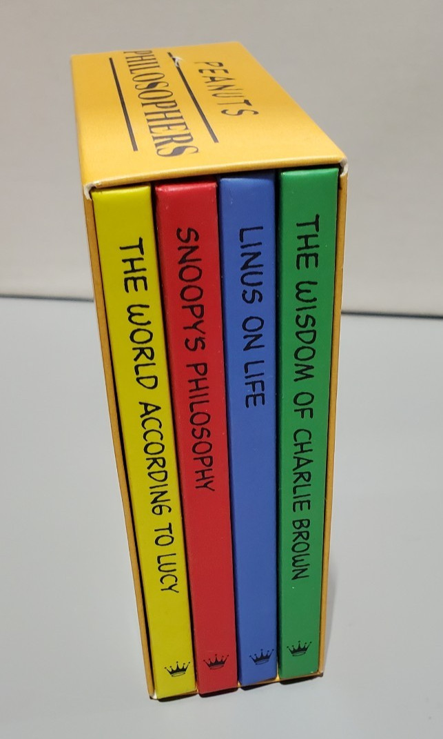 Hallmark Set of Four Peanuts Philosophers Books Snoopy Lucy Charlie Brown Linus