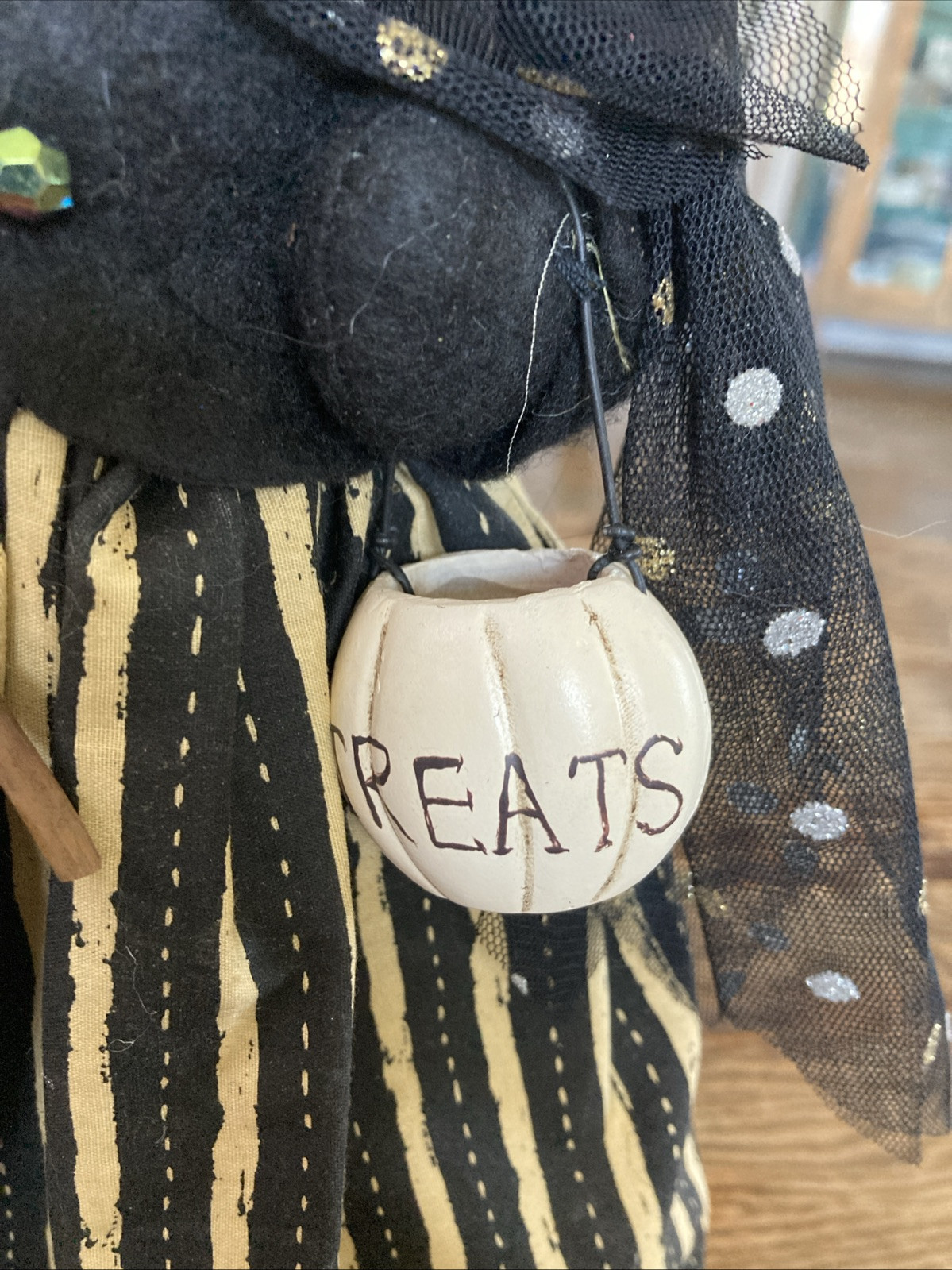 Vintage Folk Art Style Witch Figure Halloween 17”