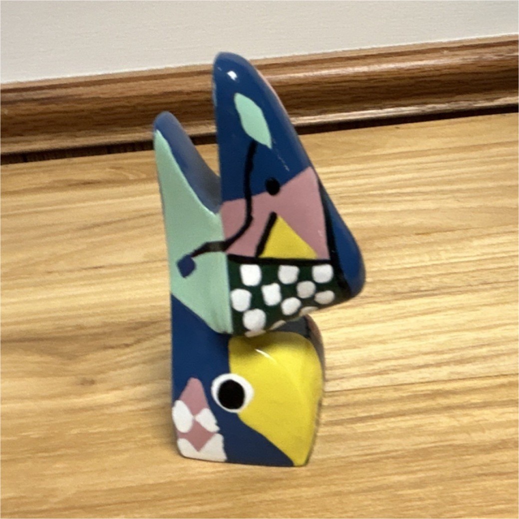 Abstract Art Figurine Multicolor Ceramic Hand Painted Glossy Sculpture Decor