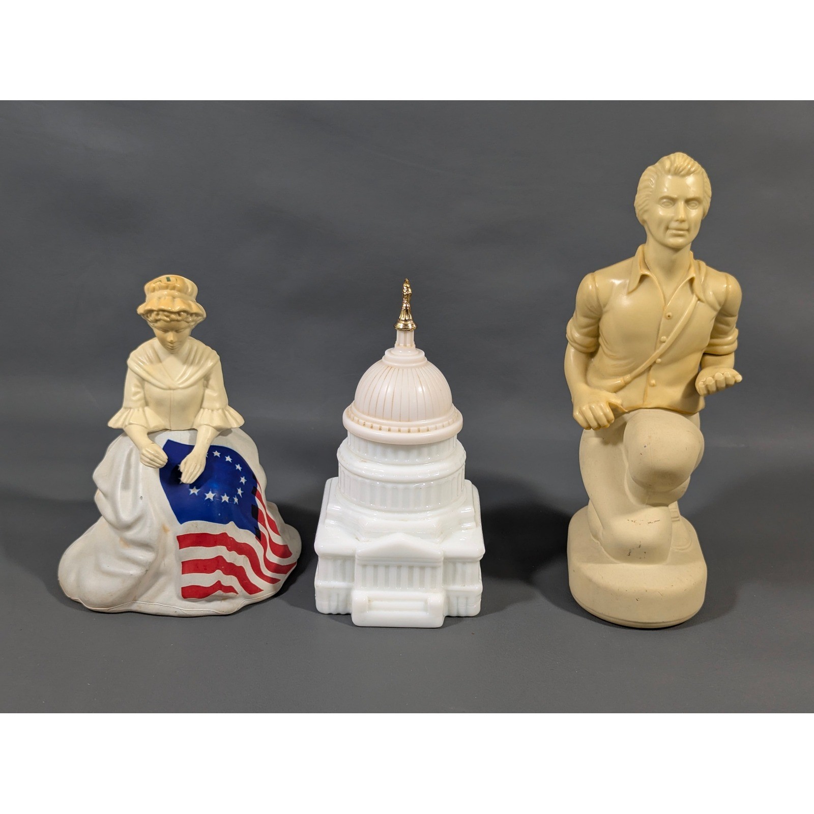 Vintage Avon Decanter Empty Lot Betsy Ross US Capitol Paul Revere Americana