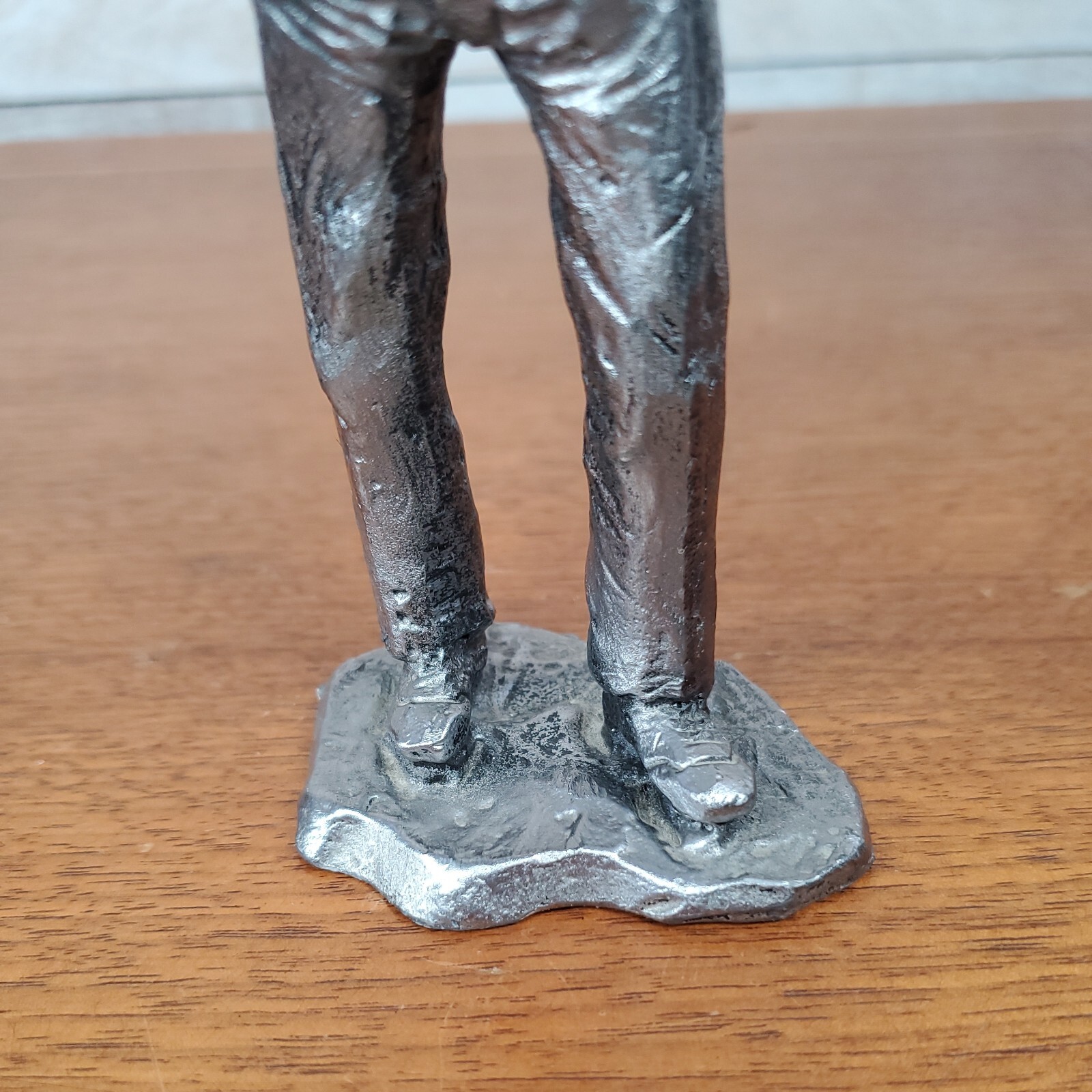 Michael Ricker Thinking Man Pewter Figuirine Signed 7 inches tall