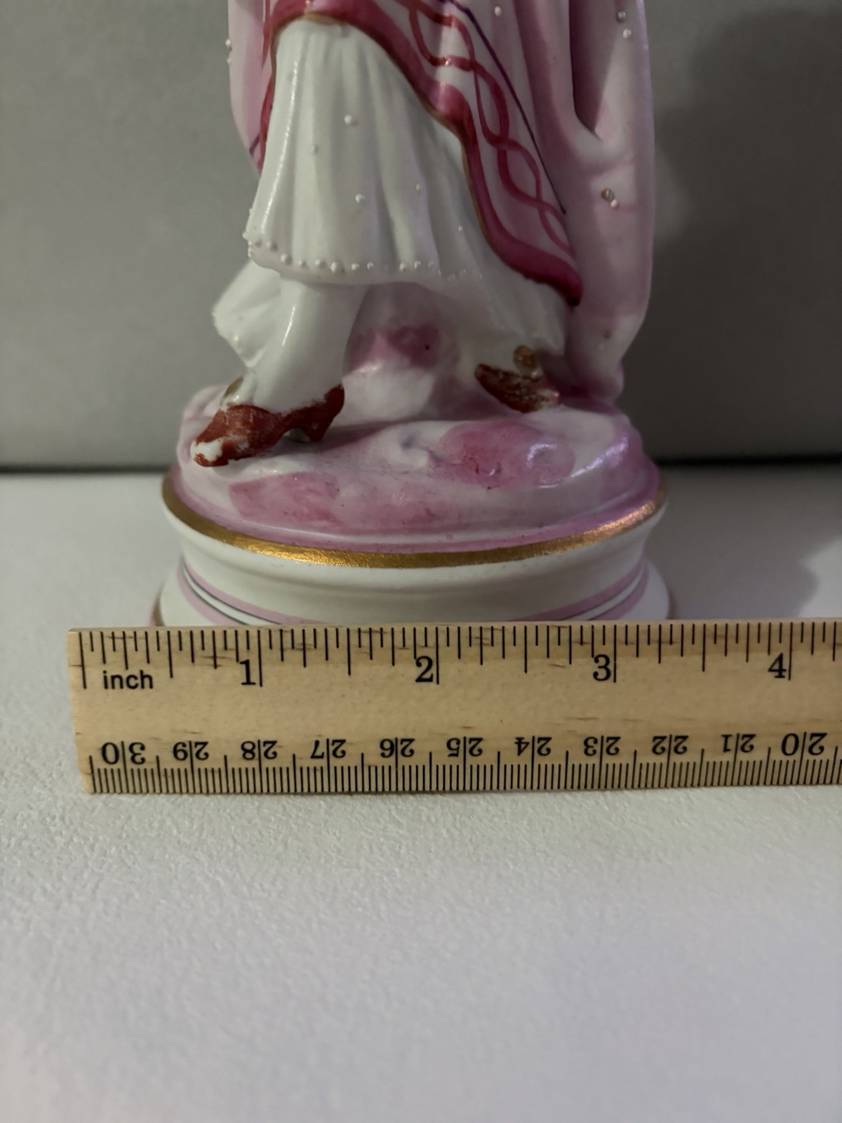 Pair Of Porcelain Figurines, 18th Century Style Man And Women In Pink Attire