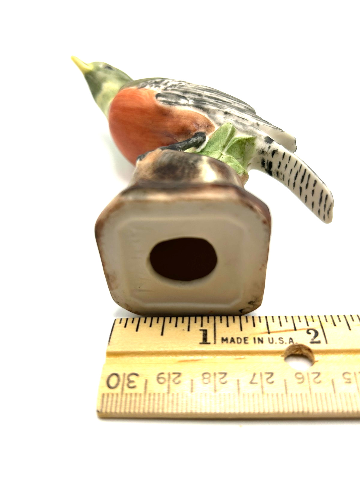 Vintage Standing Bird Hand Painted Porcelain Figurine Signed Maker Unknown