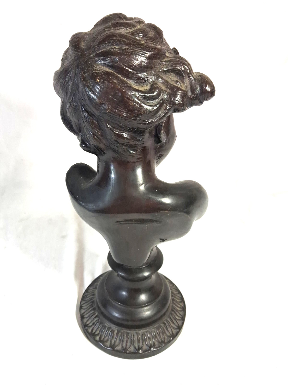 Maitland Smith Cherub Putto Child Boy Cast Metal Bust Statue Renaissance Baroque