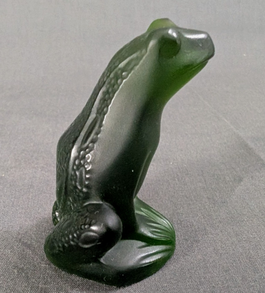 Lalique France Rainette Frog Green Frosted Crystal Figurine – Signed