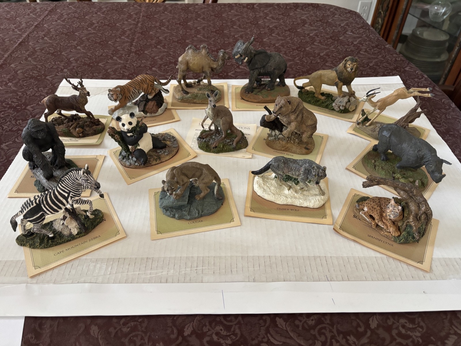 1989 Franklin Mint Wildlife Preservation Sculpture Collection –LOT OF 15–