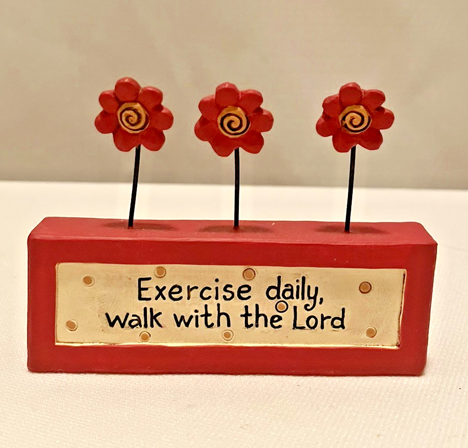 Blossom Bucket Exercise Daily, Walk With The Lord Flowers 2011 Suzi Figurine