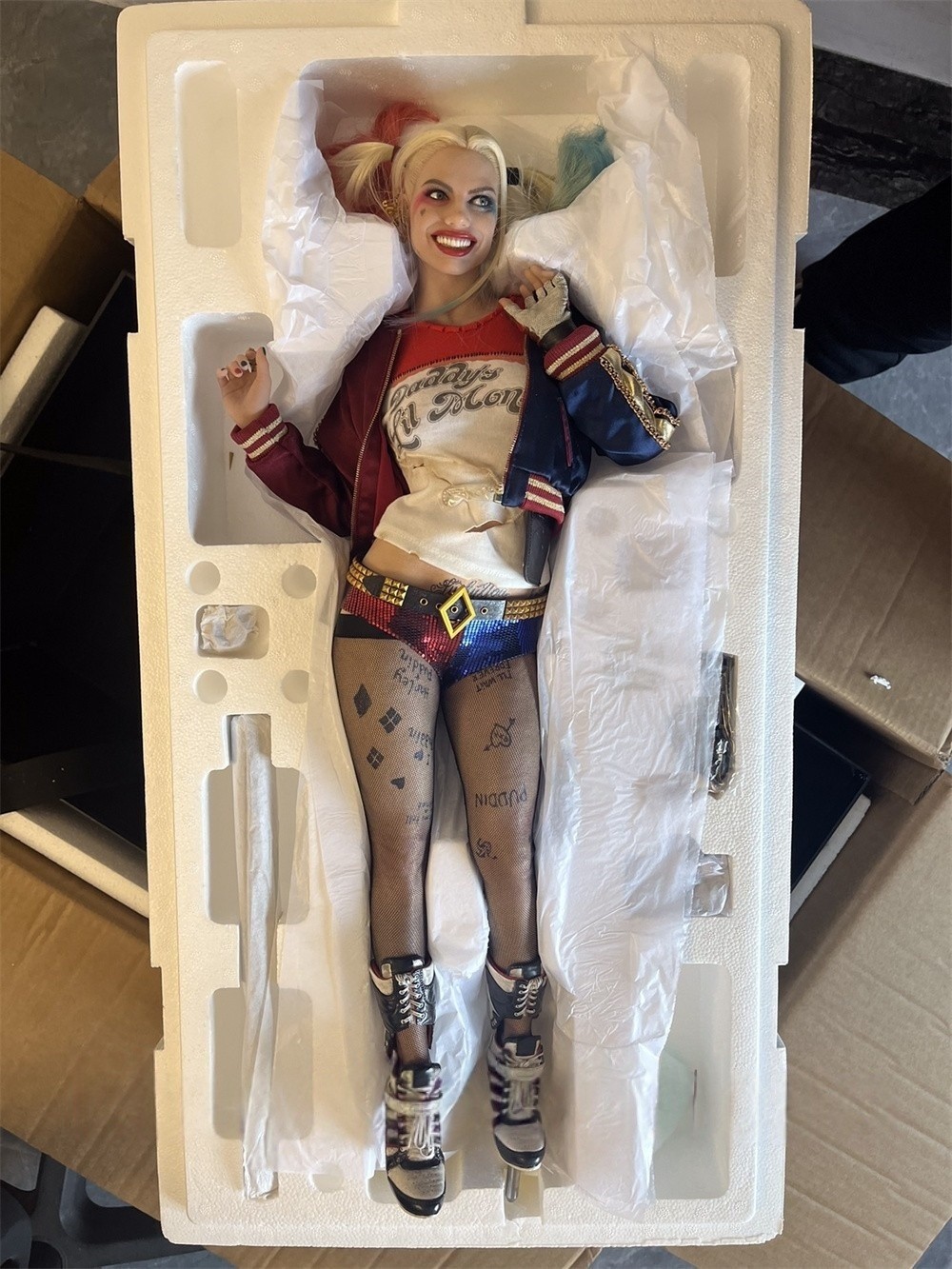 1/3 Scale Female Joker Harley Quinn Model CUSTOM-MADE Rooted Hair In Stock