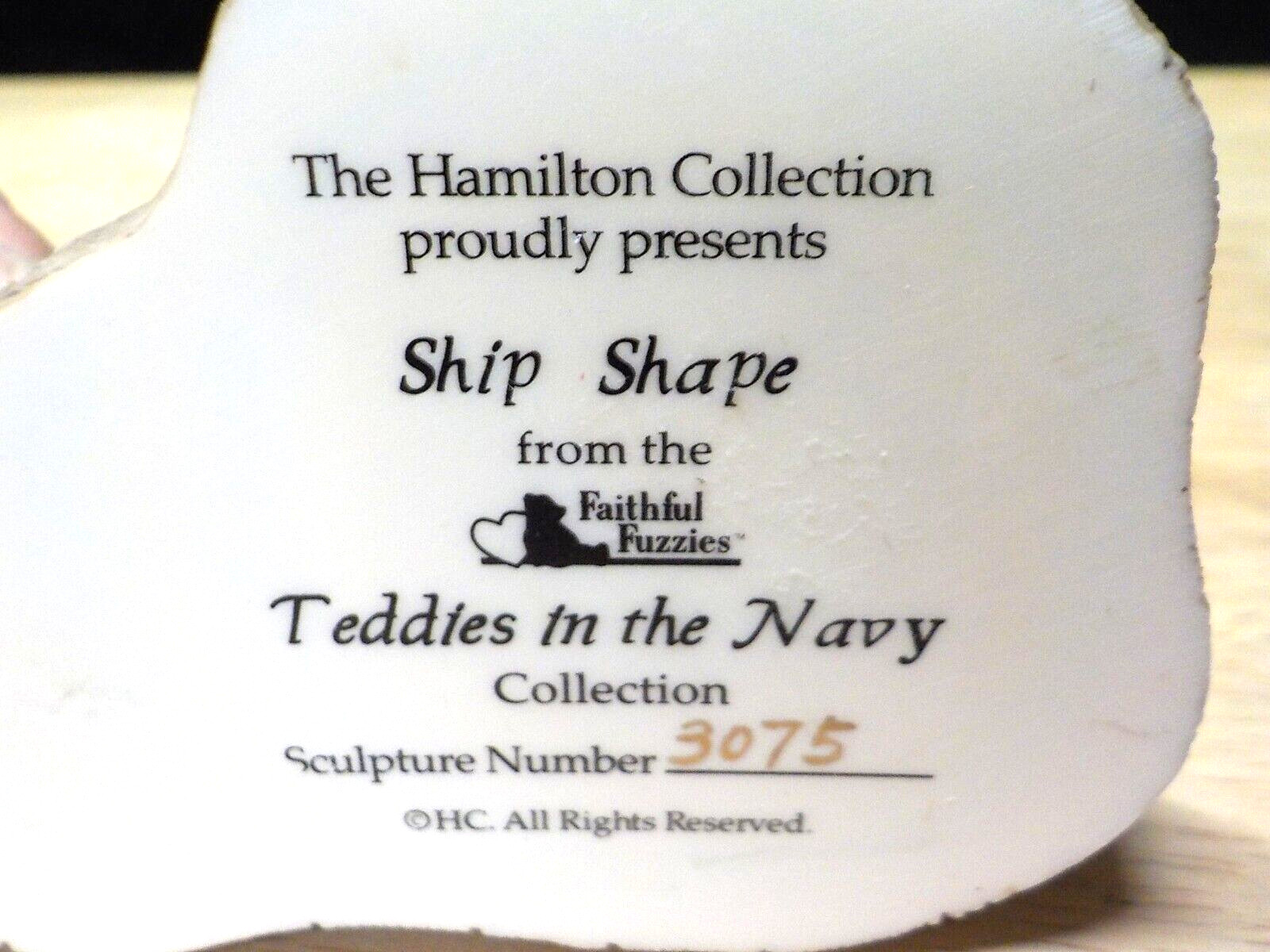 THE HAMILTON COLLECTION TEDDIES IN THE NAVY “SHIP SHAPE” FIGURINE EXCELLENT