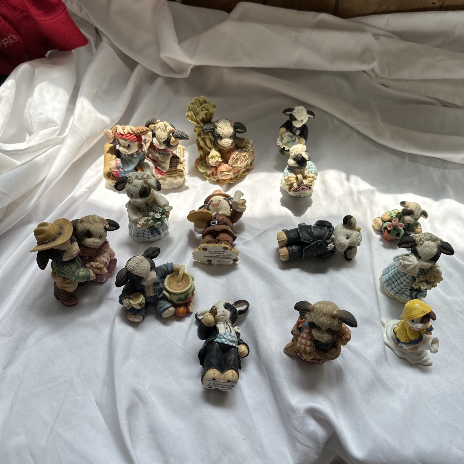 Mary Moo By Enesco Random Lot Of 14 Resin Figurines Wedding Party + Others AS IS