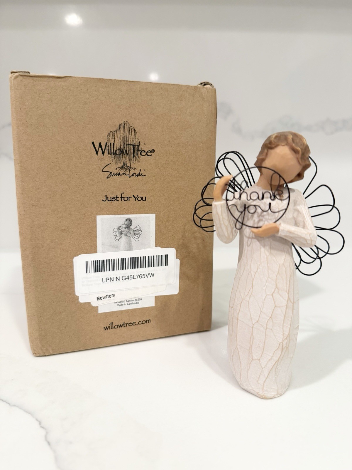 Willow Tree “Just For You” Angel Figurine 2005 Susan Lordi w/ Box Bent Wings