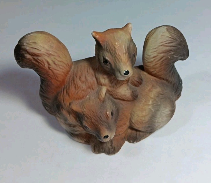 Vintage Porcelain Squirrels Rare – Mark On Bottom Unsure Of Maker