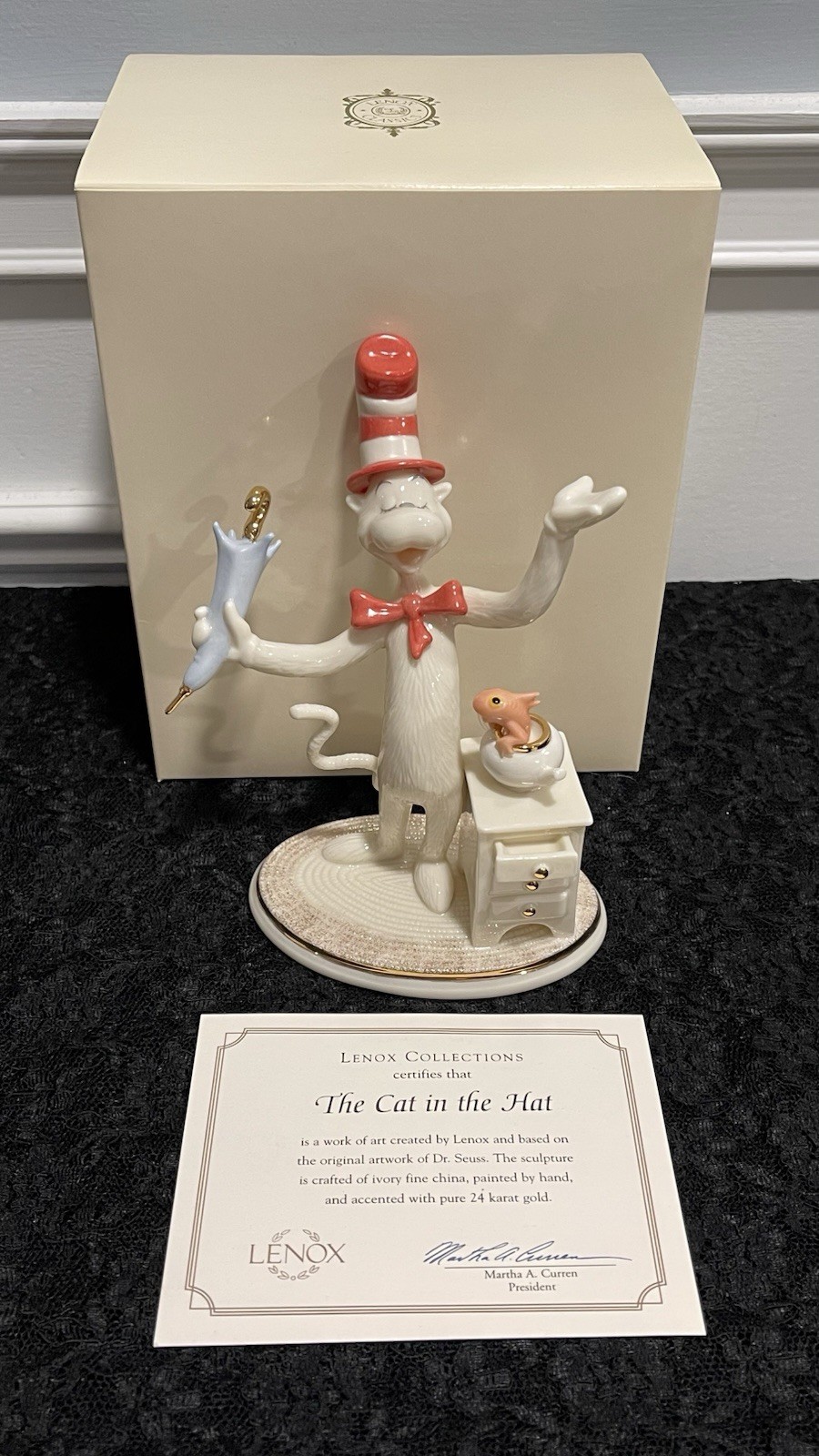 LENOX ‘The CAT in the HAT’ 6.5″ Figurine Dr Seuss with BOX, COA