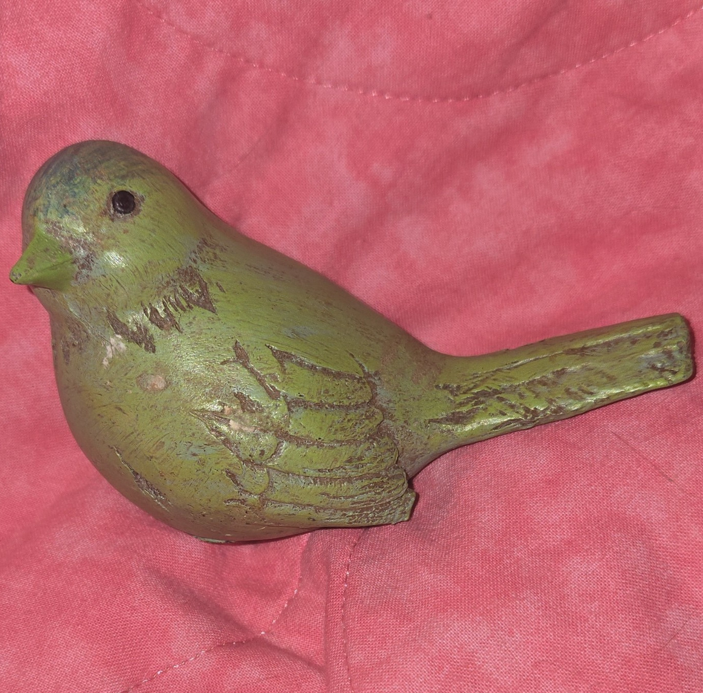 Green bird figurine decor