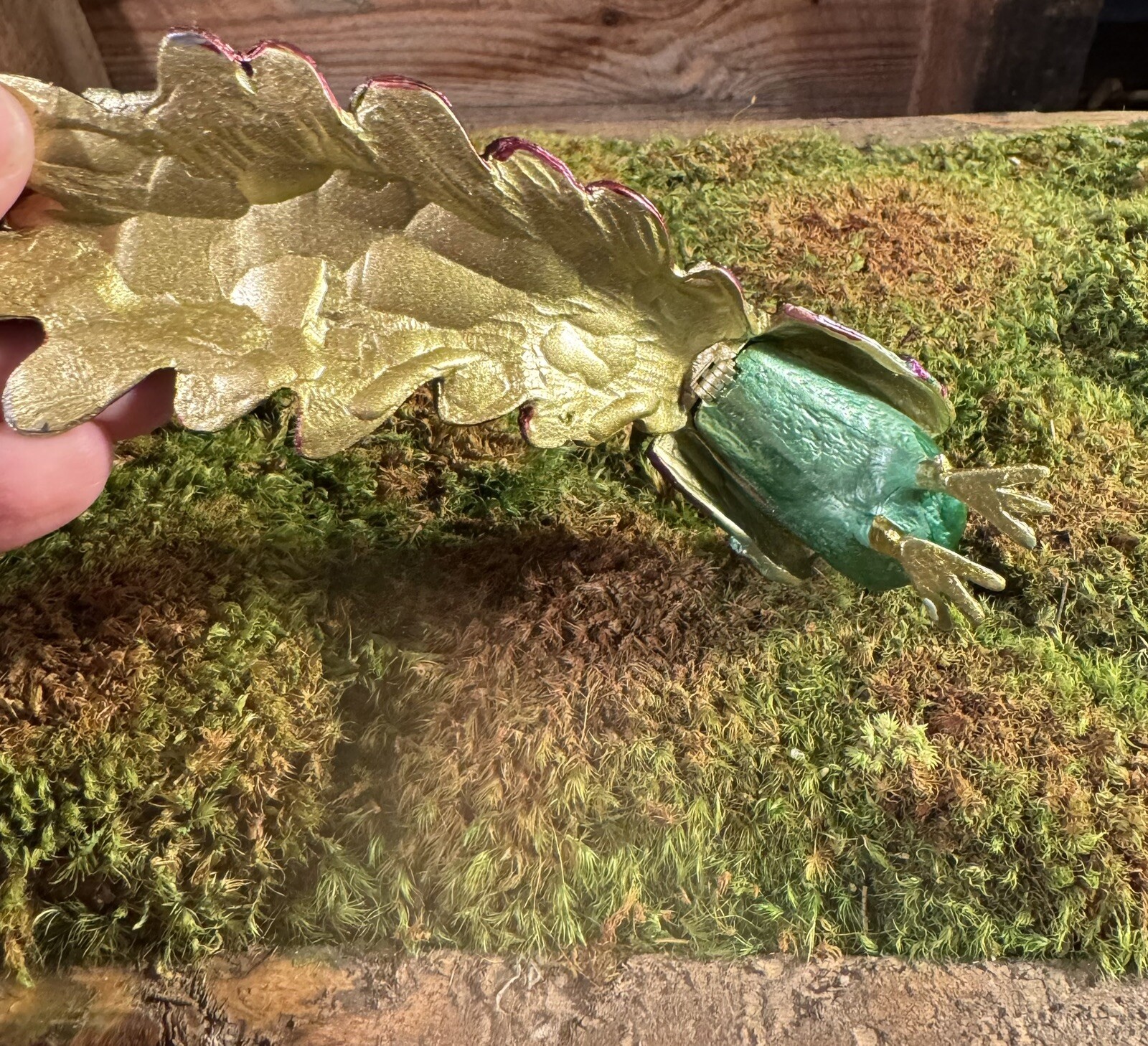 Vintage Peacock Metal Trinket Box with Metal Hidden Compartment Jewelry