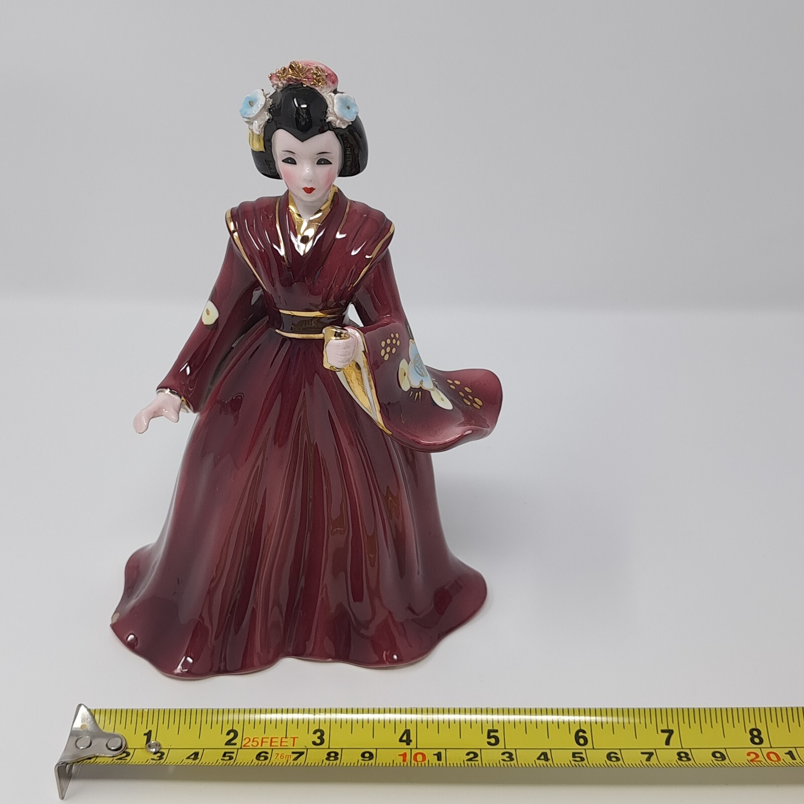 Napco Geisha Porcelain Figurine wine girl lady Japan vintage ceramic A2624 as-is