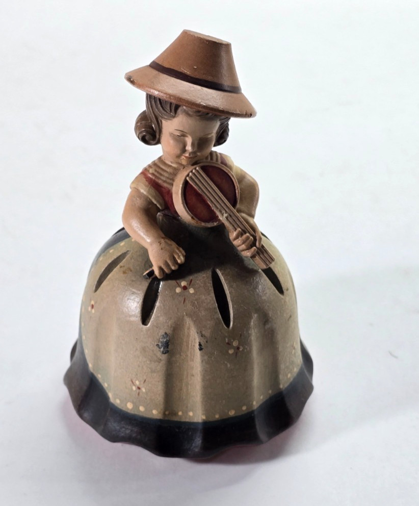 Vintage ANRI REUGE Italy Figurine Music Box Plays “Gigi” (Tested/Working)