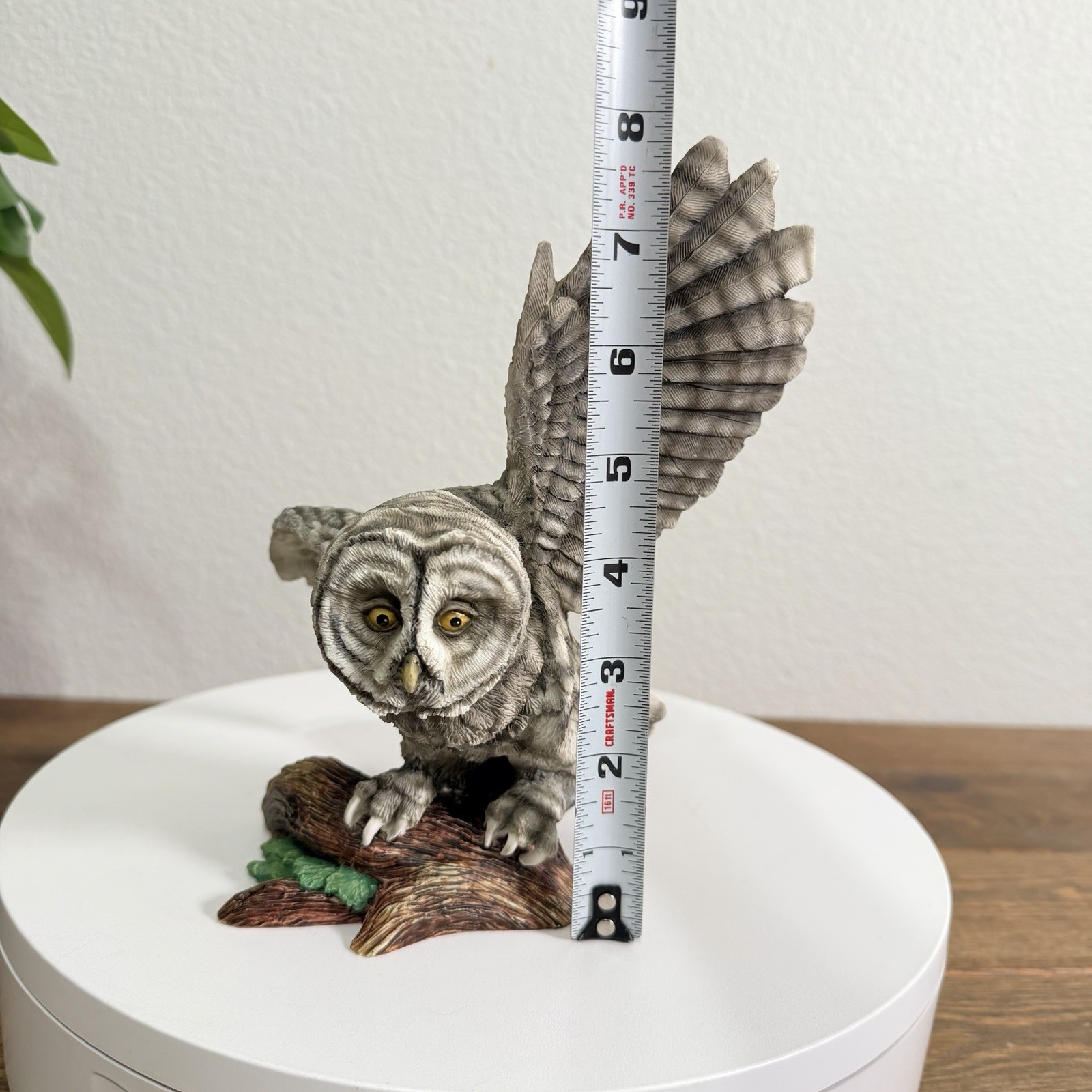 Hamilton Collection Barred Gray Owl Sculpture Figurine 1995 Vintage