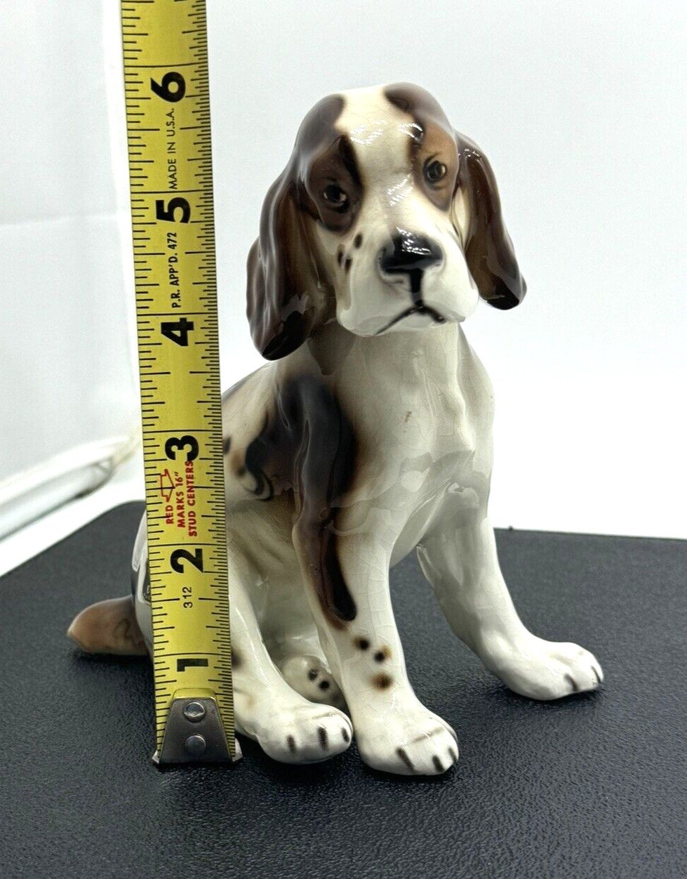 Vintage Keramos Dog Spaniel Figurine Ceramic Vienna Austria Glossy 6” EUC