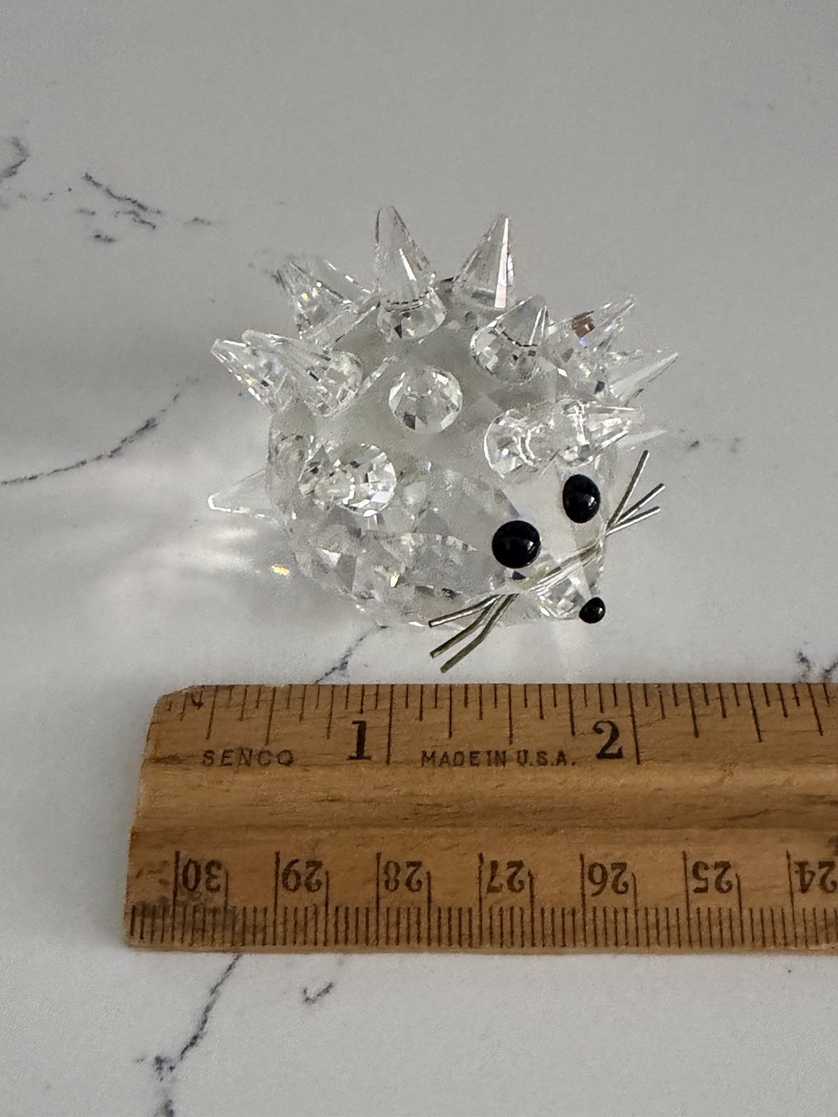 Swarovski Crystal HEDGEHOG Porcupine Large 2 1/2” wide w/ Metal Whiskers Read