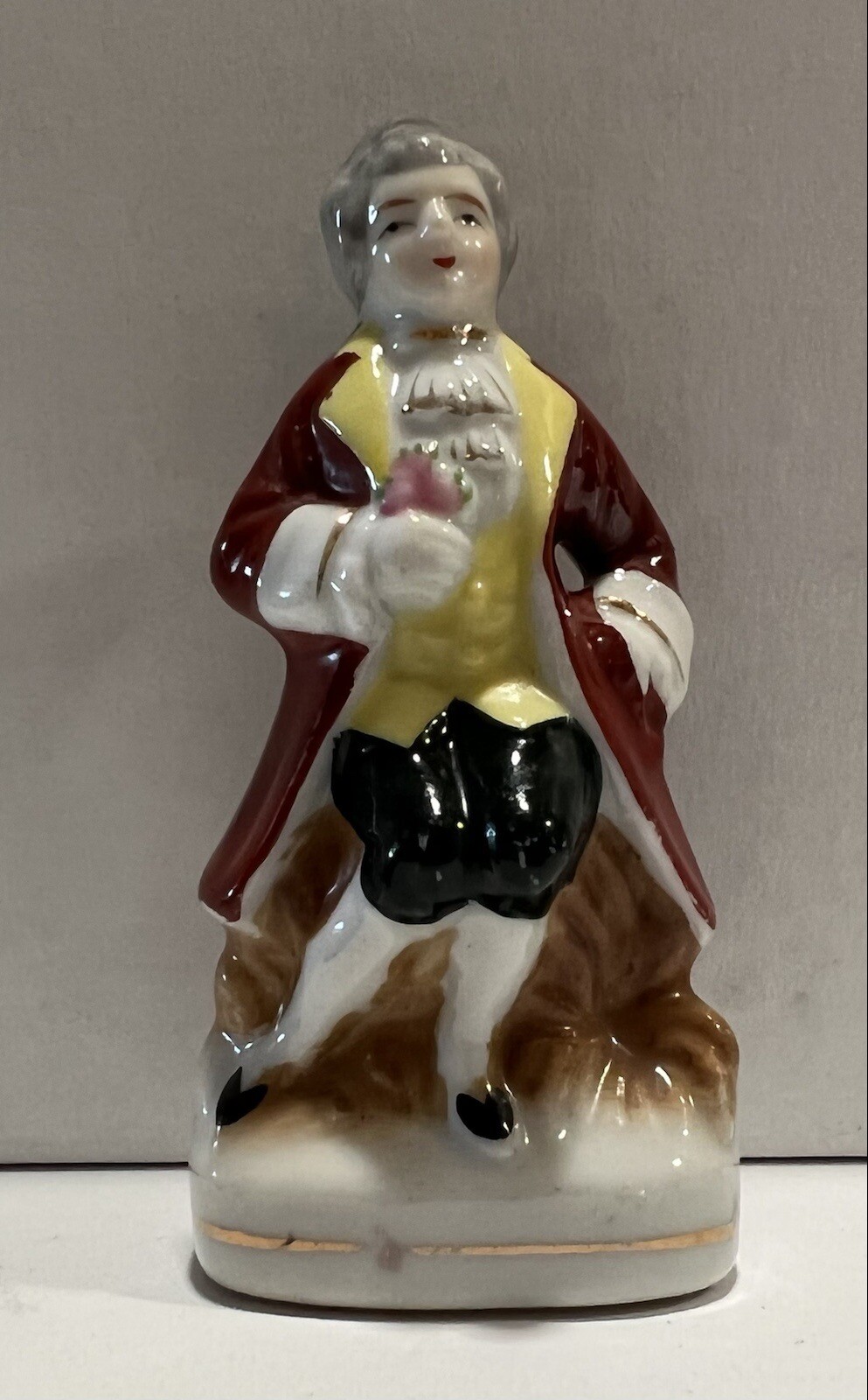 Vintage Made In Japan Colonial Revolution Era Man Holding Flowers