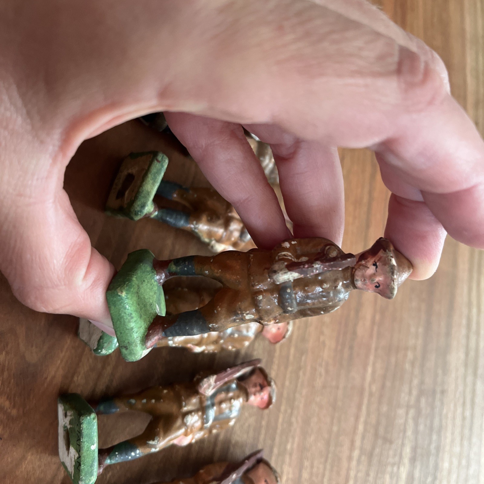 Vintage Bisque Porcelain Soldiers Made In Japan Lot Of 7