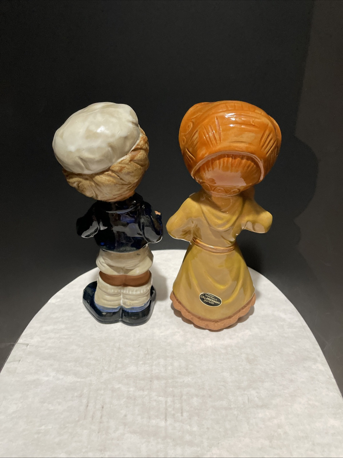 Drumming Boy and Girl + Bunnies 8.5 in Tall Japan Handcrafted Gift