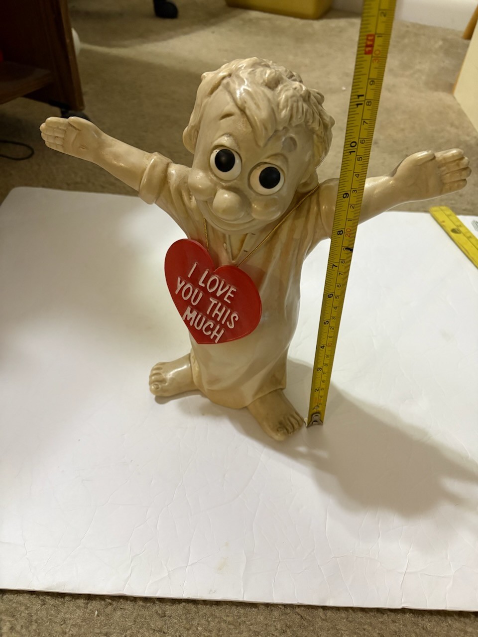 Russ Berrie vintage huge I LOVE YOU THIS MUCH figurine 11.5” Tall