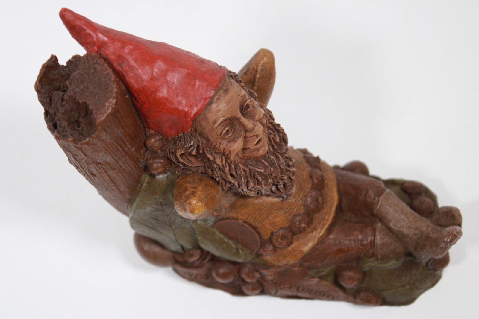 Tom Clark Vintage 1983 Saturday Gnome #58 Lying By a Tree Trunk Figurine