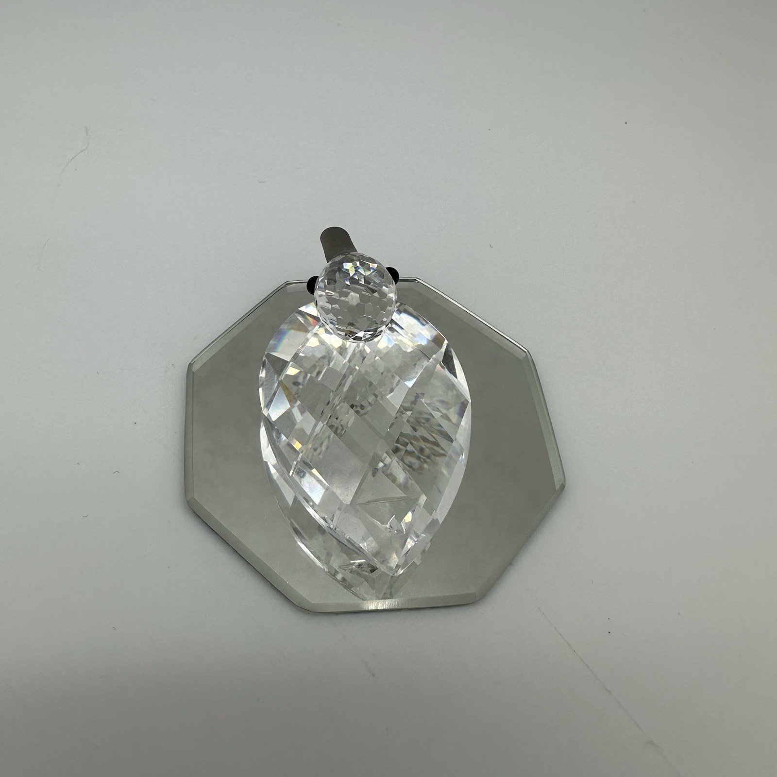 Swarovski Crystal Small Duck With Glass Plate 1.5” Silver Tone Beak