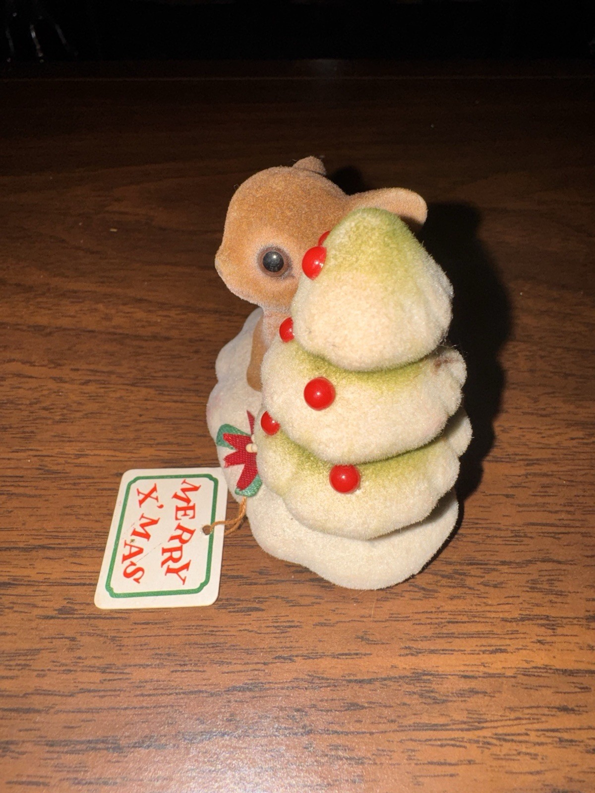 Vintage Josef Originals Flocked Fuzzy Deer Fawn Christmas Tree Figurine