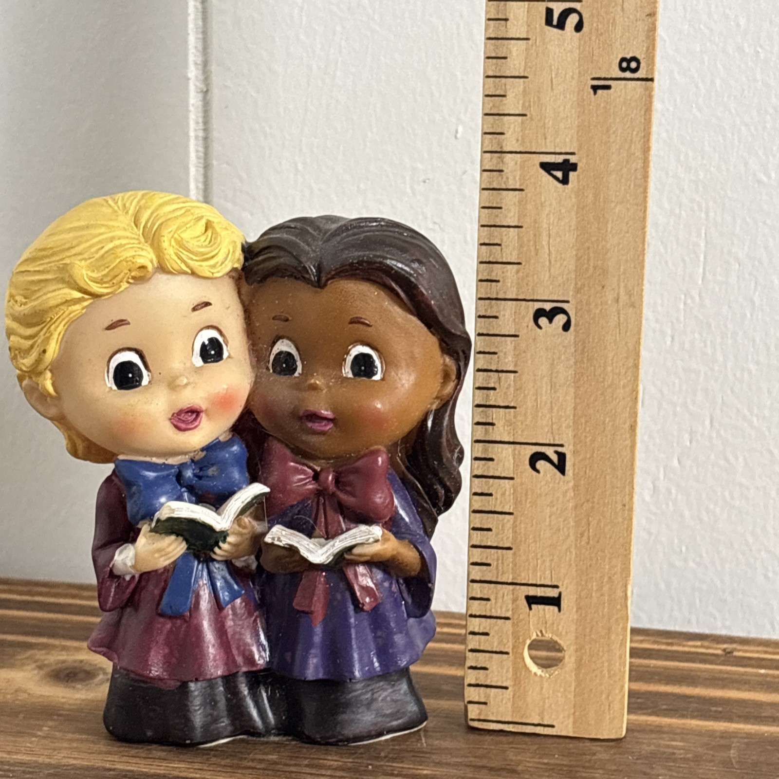 Tender Times Singing Girls Figurine 4 Inch Vintage Choir Children Cute