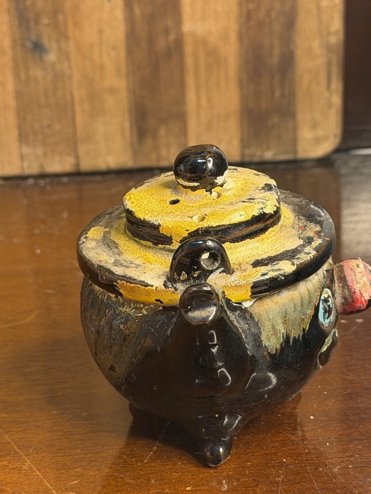 Thames Redware Clown Face 1940′-1950’s From Japan Antique Vtg No Lids Set 3 #069