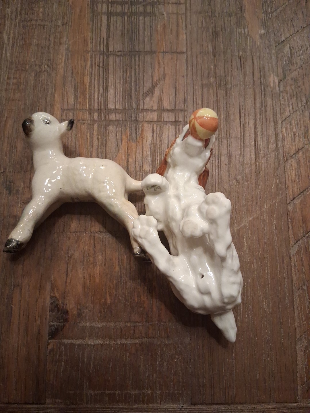 Lot Of 2-Royal Doulton Jack Russell Terrier with Ball HN1097 & Beswick Lamb