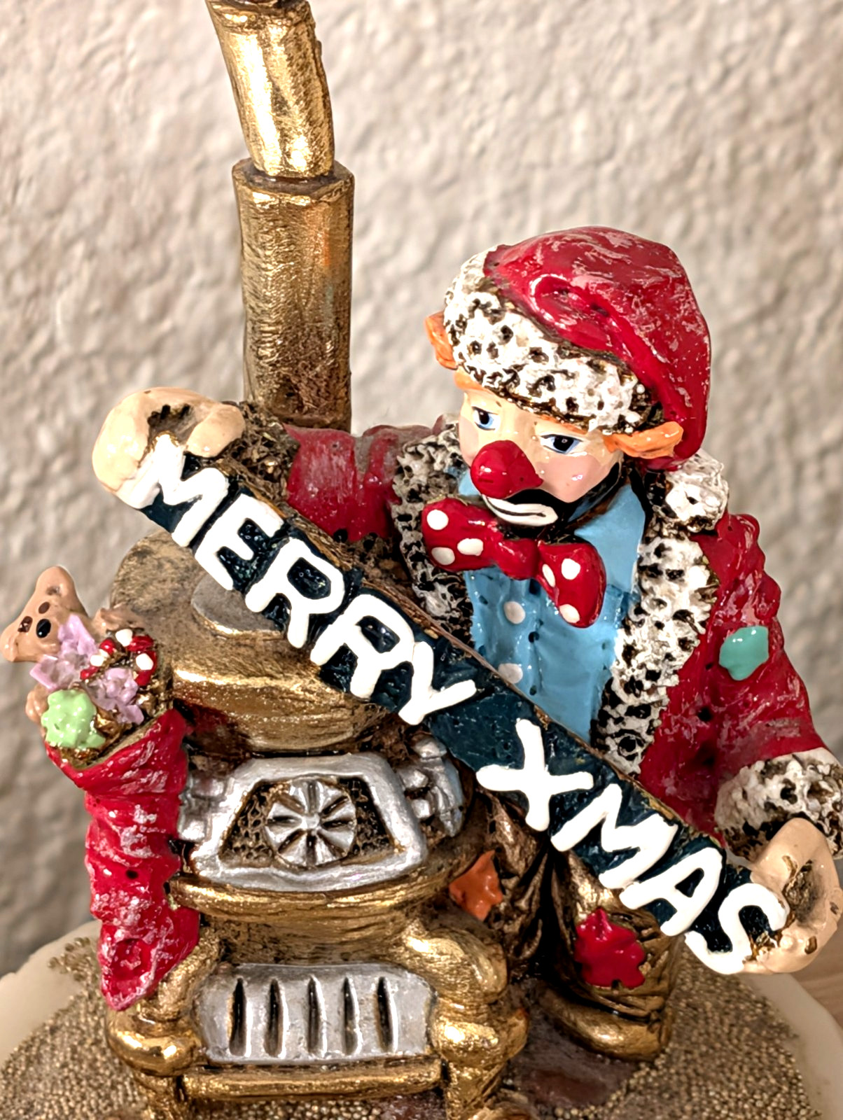 Ron Lee 1989 Ltd Ed Hobo Clown Mery Xmas Onyx Base 24K Gold Plated 72 /1250