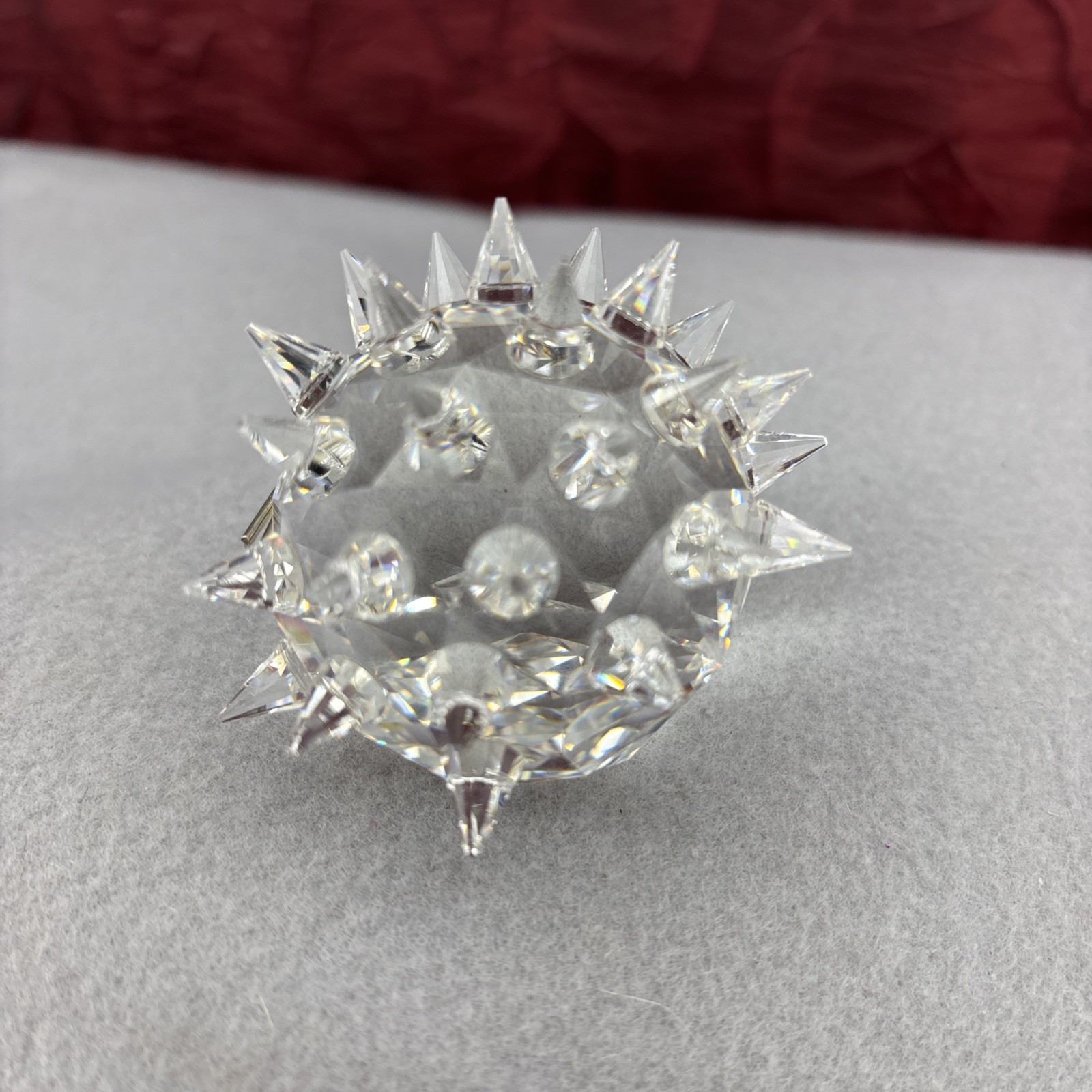 Swarovski Clear Crystal Hedgehog Black Eyes Nose Silver Whiskers 2 1/4 Inch EUC