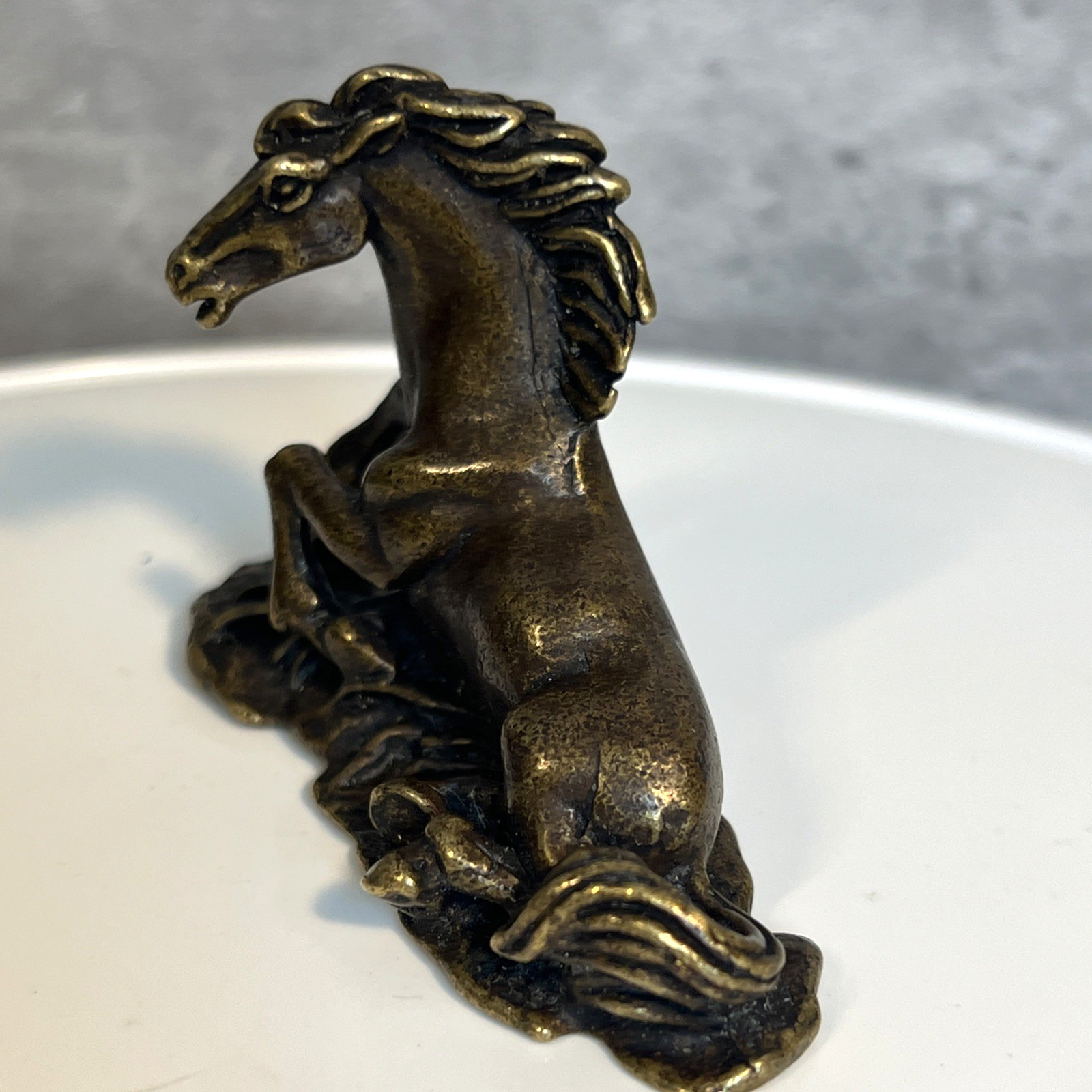 Vintage Solid Brass Horse Sculpture Figurine Small 2.5 Inches
