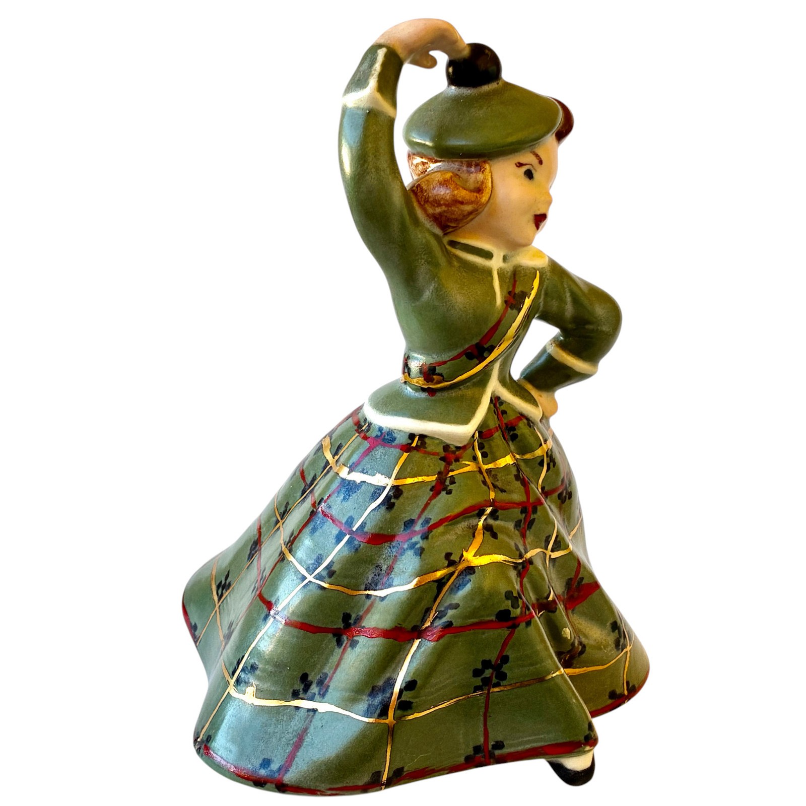 Ceramic Figurine Scottish Dancing Girl Holland Mold 7″ tall