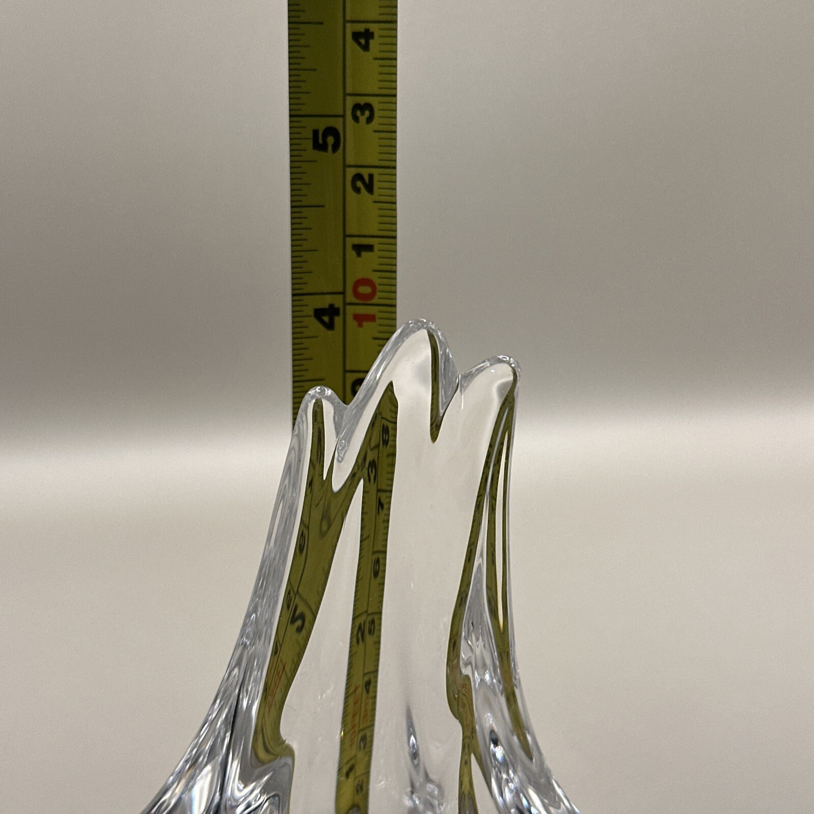 Daum French Sailboat Paperweight Art Glass/Crystal Three Mast Sculpture 4″
